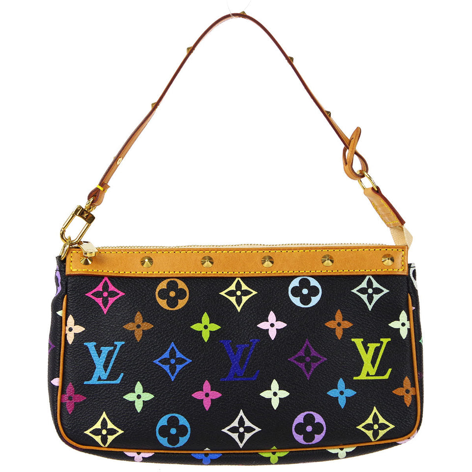 Louis Vuitton Pochette Accessoires Handbag Black Multicolor