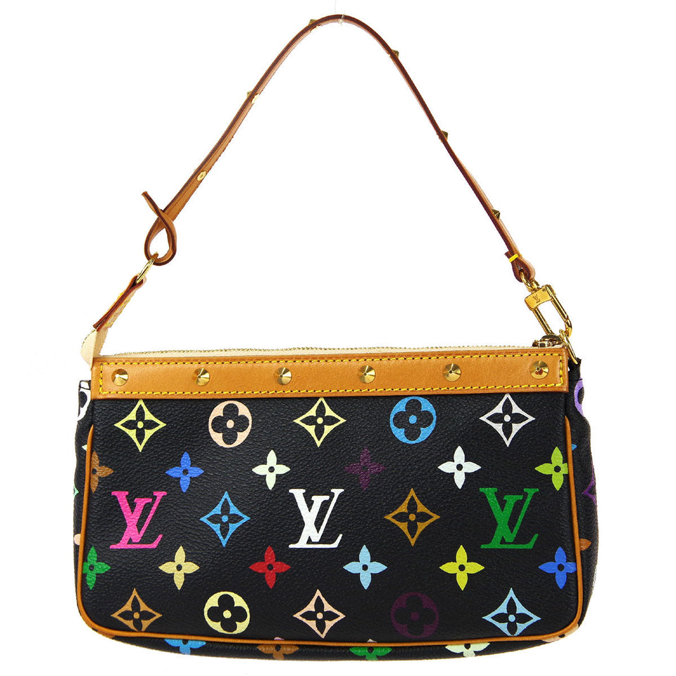 Louis Vuitton Pochette Accessoires Handbag Black Multicolor