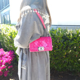 Chanel Pink Velvet Small LeBoy Bag TWS