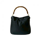 Gucci Handbag leather black Bamboo Women