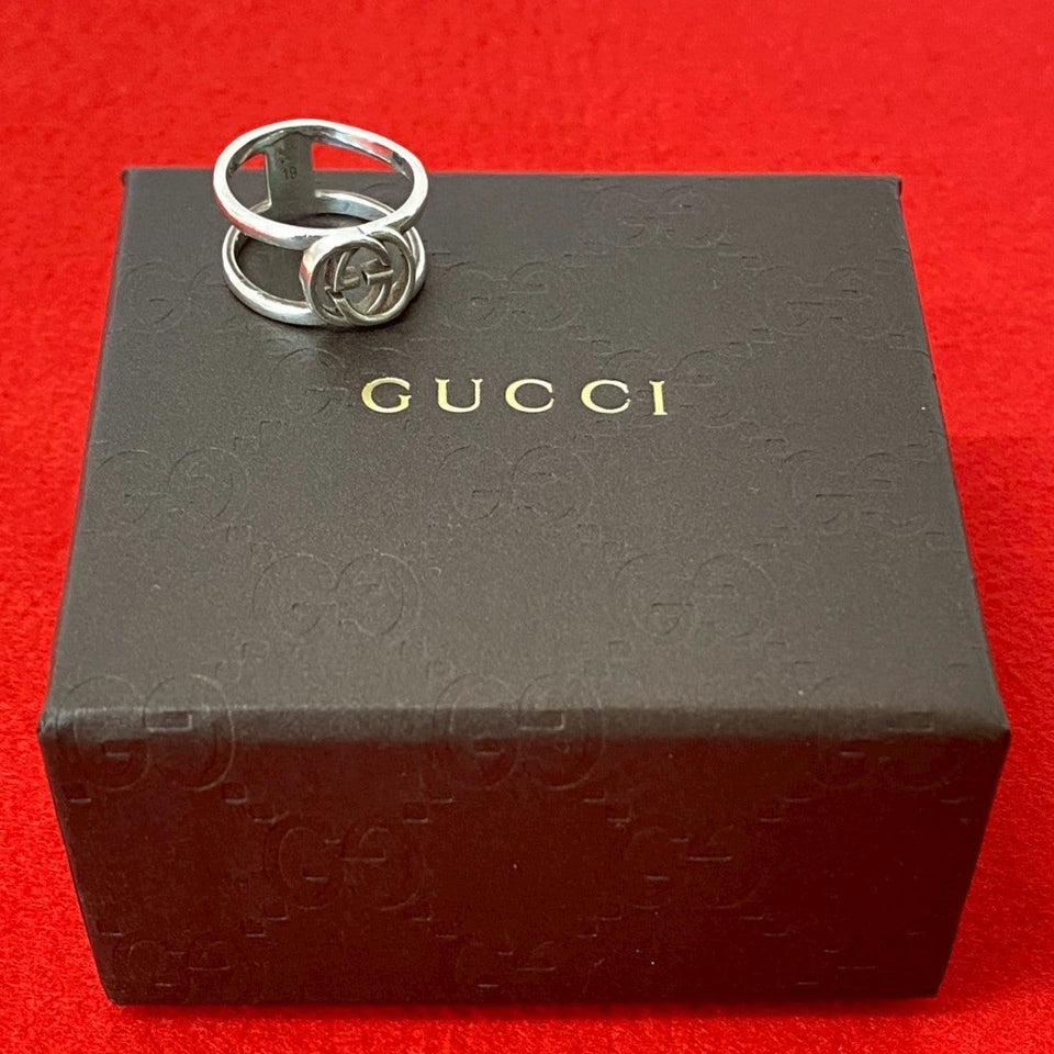 Gucci Ring Silver925 Silver Interlocking G Open Hand Ring mens