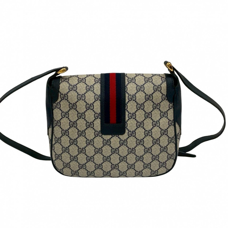 Gucci Shoulder Bag leather Navy Sherry line