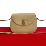 Gucci Shoulder Bag leather beige Bamboo