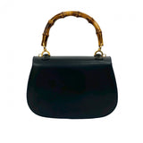 Gucci Handbag leather Navy Bamboo