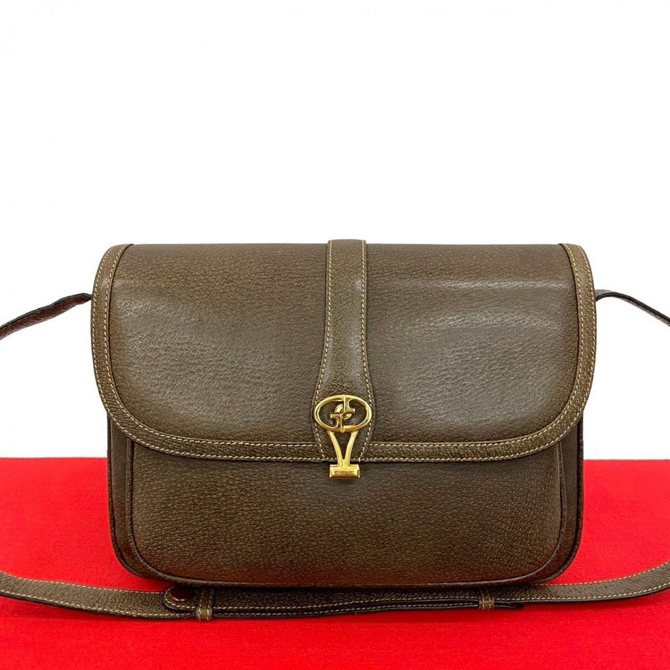 Gucci Shoulder Bag leather Brown