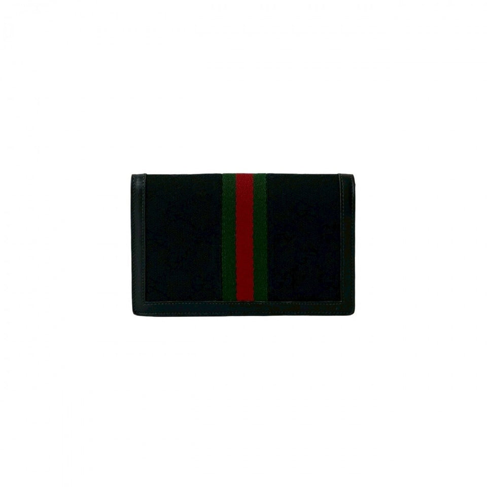 Gucci Bifold Wallet canvas black Sherry line