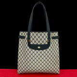 Gucci Tote Bag leather Navy