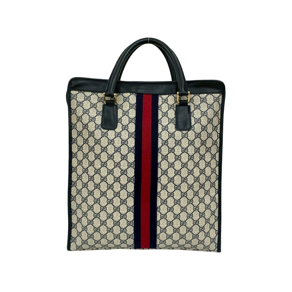 Gucci Handbag leather Navy Sherry line