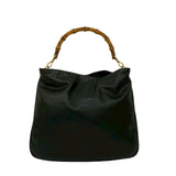 Gucci Shoulder Bag leather black Bamboo