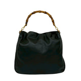 Gucci Shoulder Bag leather black Bamboo