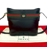 Gucci Shoulder Bag leather black Sherry line