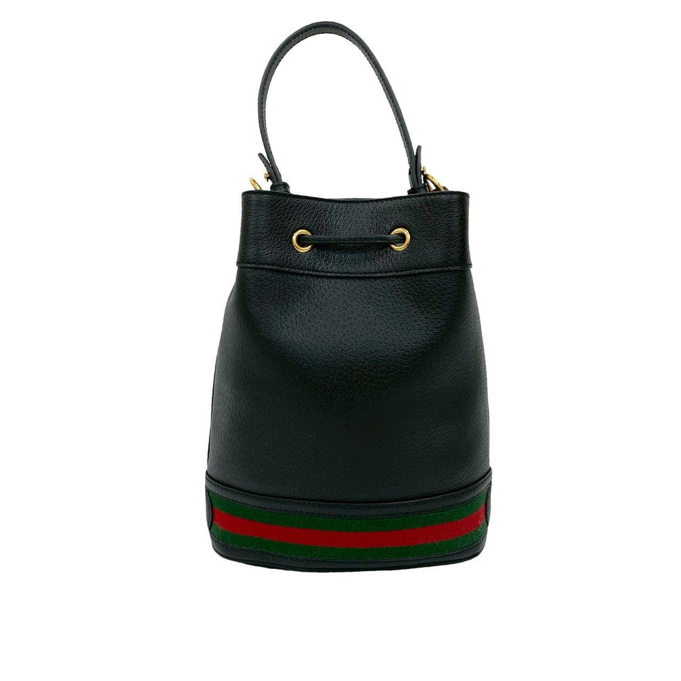 Gucci Shoulder Bag leather black Ophidia Small Bucket Bag