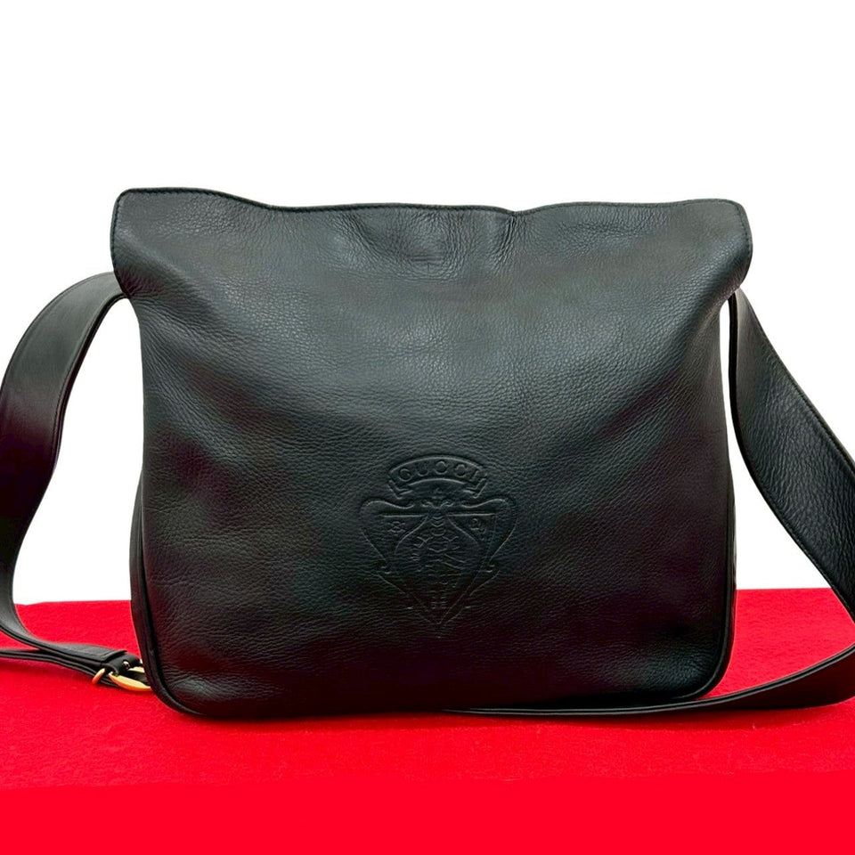 Gucci Shoulder Bag leather Navy