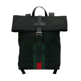 Gucci Backpack leather black Webbing line
