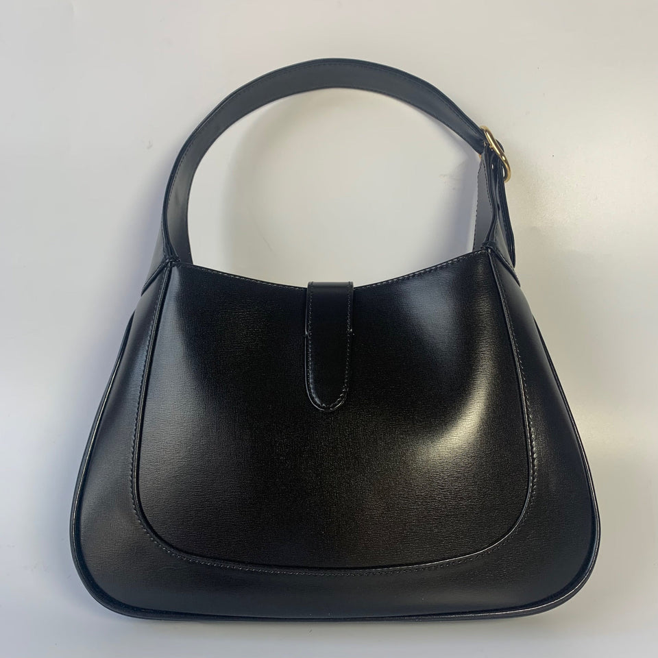 Gucci Jackie 1961 Black Leather Bag with Adjustable Strap