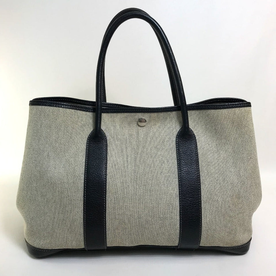 Hermes Tote Bag Toilet ash / buffle skipper Black x Natural Garden party PM