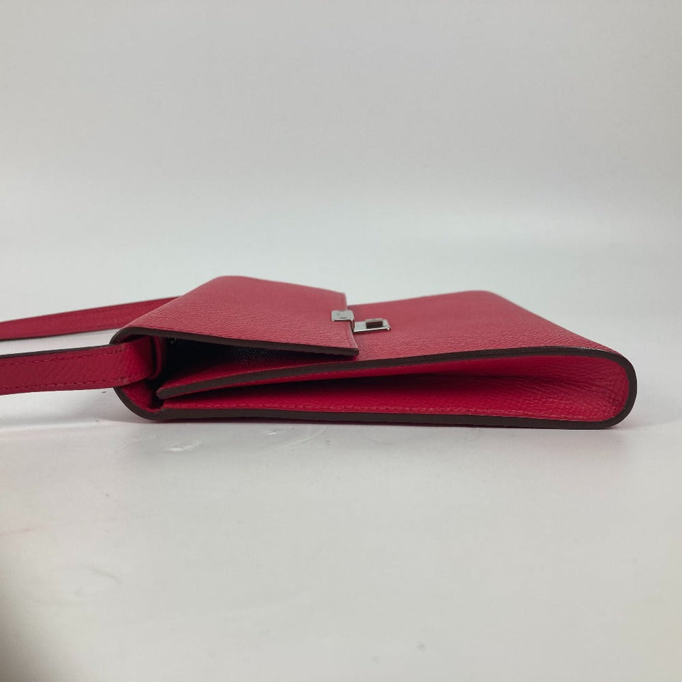 Hermes Shoulder Bag Epsom pink bag pochette clic16