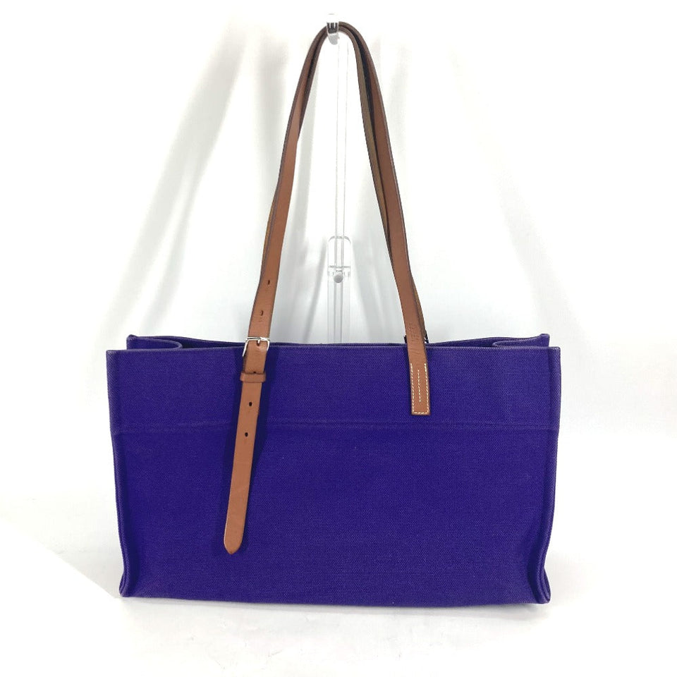 Hermes Tote Bag canvas purple Etrivière Elan