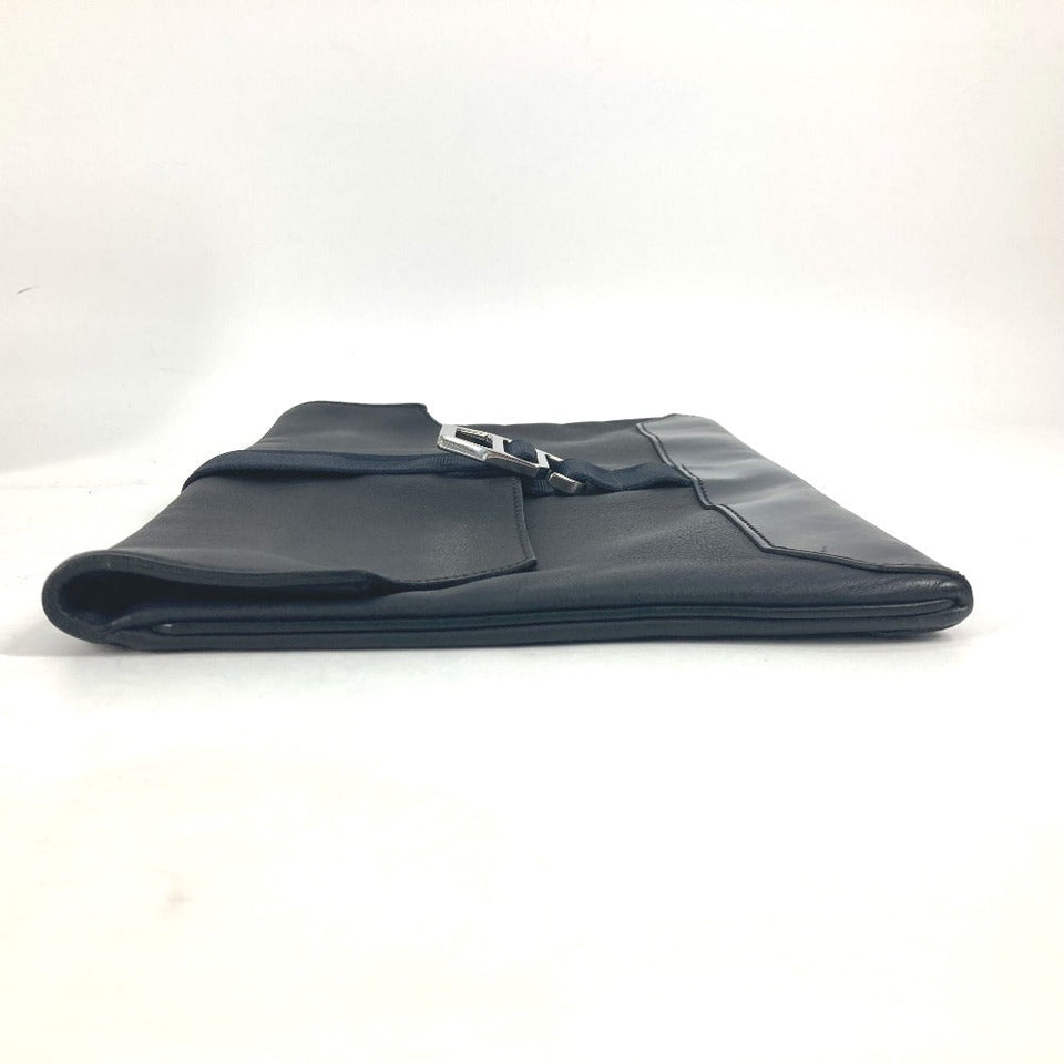 Hermes Clutch bag leather Navy City slide