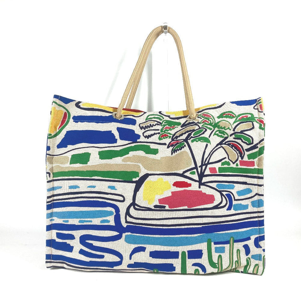 Hermes Shoulder Bag canvas multicolor beach bag bag Farniente Women