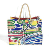 Hermes Shoulder Bag canvas multicolor beach bag bag Farniente Women