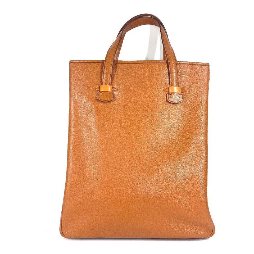 Hermes Tote Bag leather Brown gallop