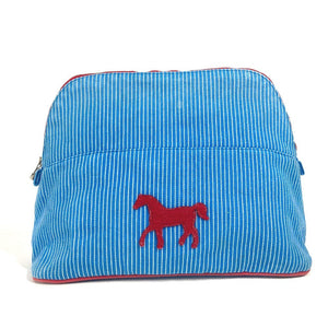 Hermes Pouch canvas blue BABY Baby Kids Caval Horse Pattern Stripe Kids