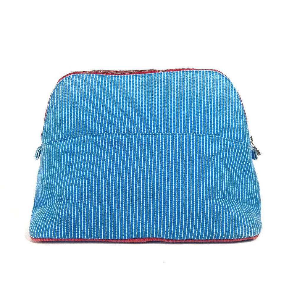 Hermes Pouch canvas blue BABY Baby Kids Caval Horse Pattern Stripe Kids