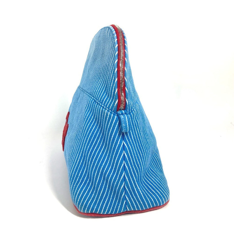 Hermes Pouch canvas blue BABY Baby Kids Caval Horse Pattern Stripe Kids
