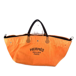 Hermes Boston Duffel bag canvas Orange With porch Fool Toe de Cavalier