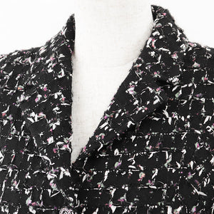 Chanel Tweed Jacket Wool Blend Black Multicolor