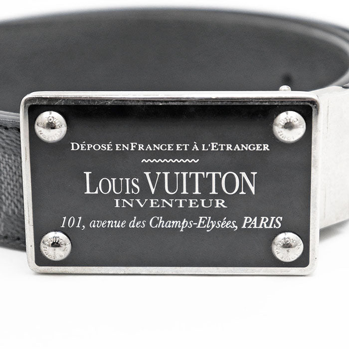 Louis Vuitton Sangle Adventure Damier Graphite Leather Belt