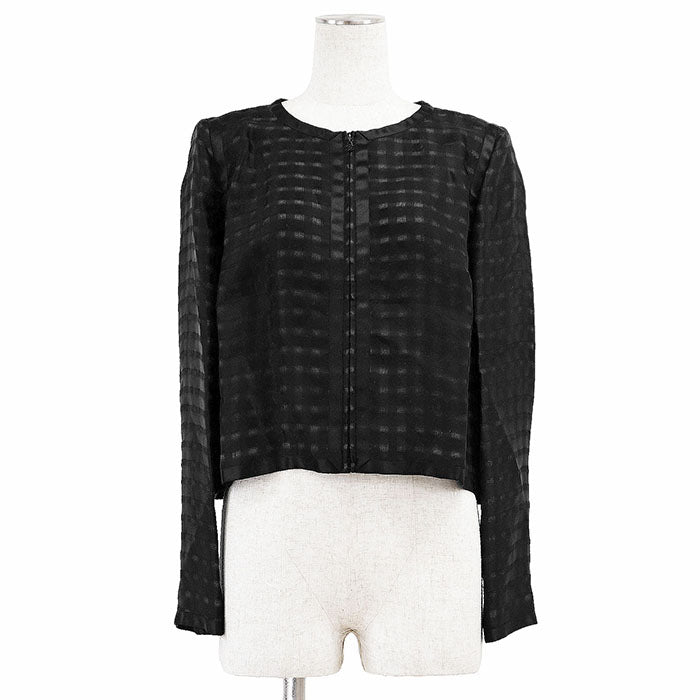 Chanel COCO Mark Charm 100% Silk Check Jacket