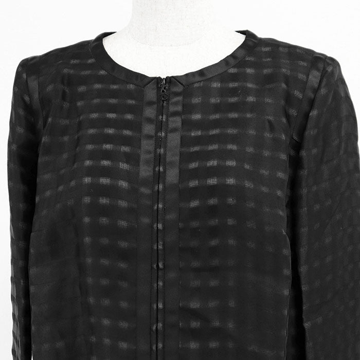 Chanel COCO Mark Charm 100% Silk Check Jacket