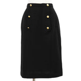 Chanel Knit Jersey 100% Wool Skirt