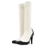 Chanel G29979 Patented Leather Knit Pumps