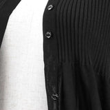 Chanel P29729 Knit Lace Combination Stand Collar igan