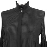 Chanel P29729 Knit Lace Combination Stand Collar igan