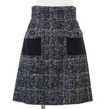 Chanel Glen Check Wool Nylon Skirt