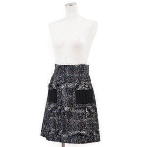 Chanel Glen Check Wool Nylon Skirt