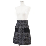 Chanel Glen Check Wool Nylon Skirt
