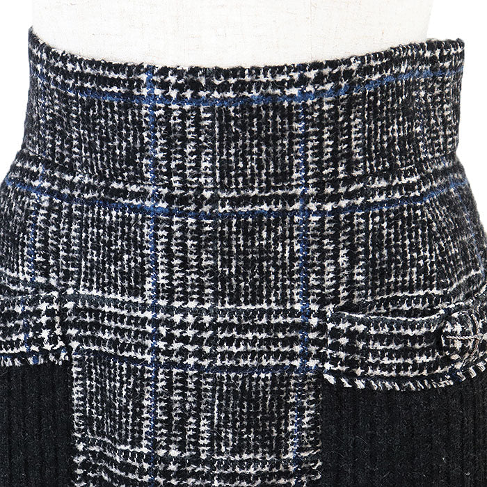Chanel Glen Check Wool Nylon Skirt