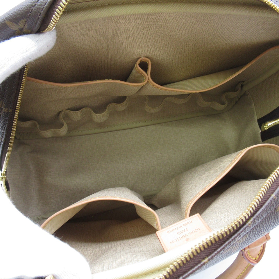 Louis Vuitton Deauville Handbag PVC Coated Canvas Monogram Brown