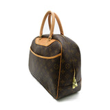 Louis Vuitton Deauville Handbag PVC Coated Canvas Monogram Brown