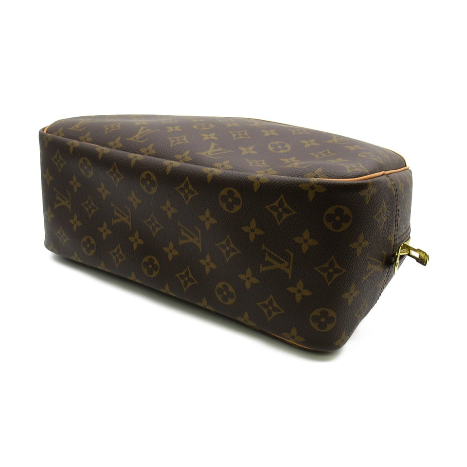Louis Vuitton Deauville Handbag PVC Coated Canvas Monogram Brown