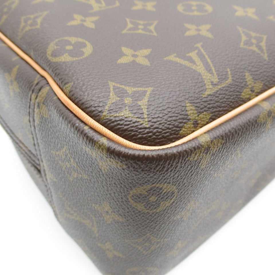 Louis Vuitton Deauville Handbag PVC Coated Canvas Monogram Brown