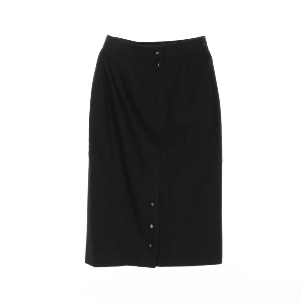 Chanel Coco Mark Button Wool Skirt