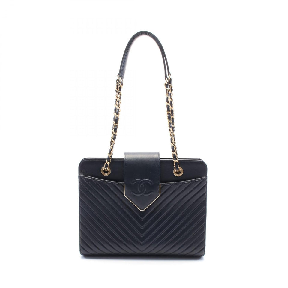 Chanel Chevron V Stitch Calfskin Shoulder Bag