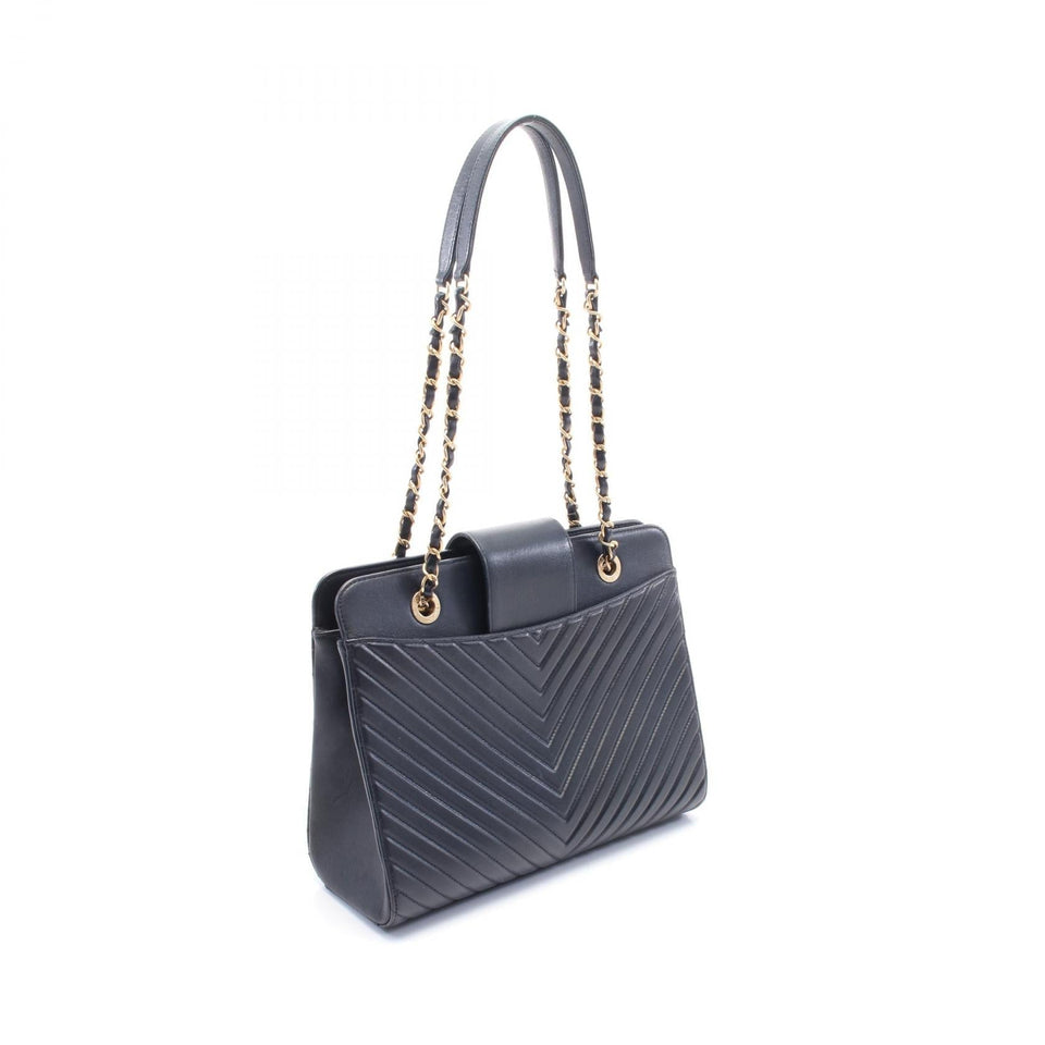 Chanel Chevron V Stitch Calfskin Shoulder Bag
