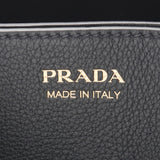 Prada Buckle Double Belt Leather Handbag